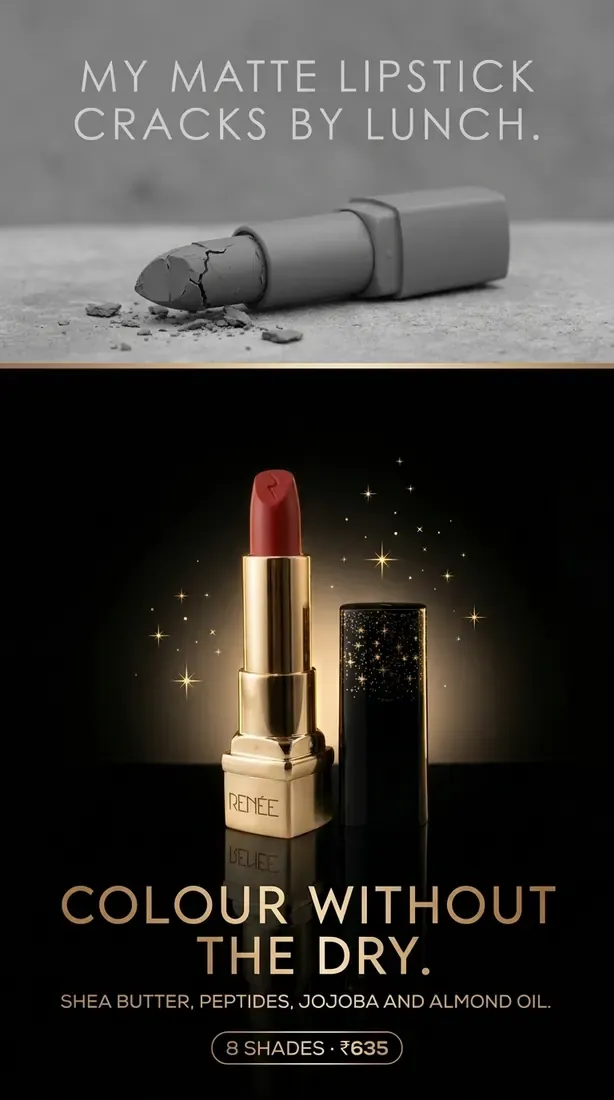 Renee lipstick ad: colour without the dry